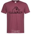 Men's T-Shirt Simon's cat hangry burgundy фото