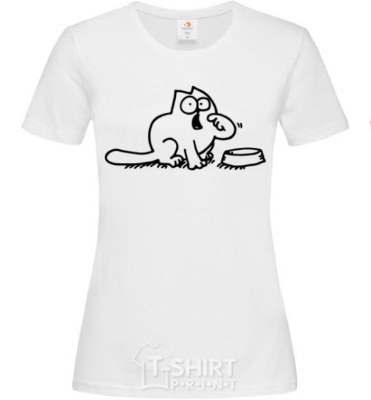 Женская футболка Simon's cat hangry Белый фото