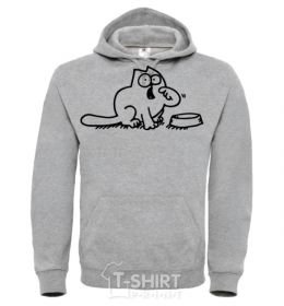 Men`s hoodie Simon's cat hangry sport-grey фото