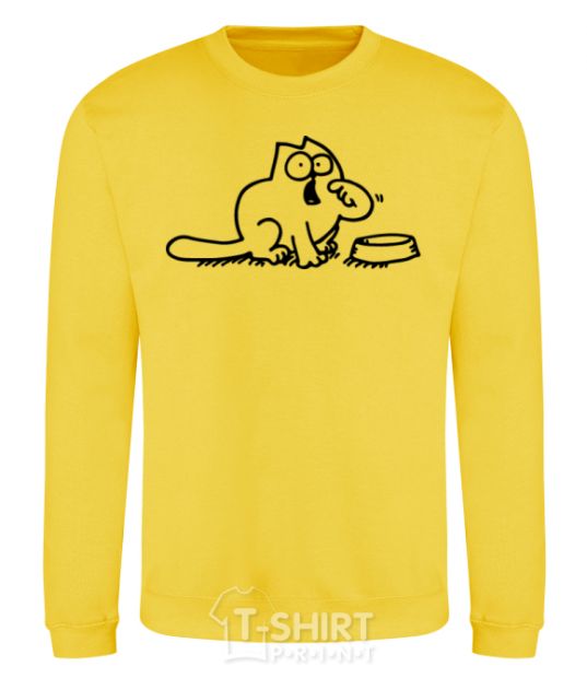 Sweatshirt Simon's cat hangry yellow фото