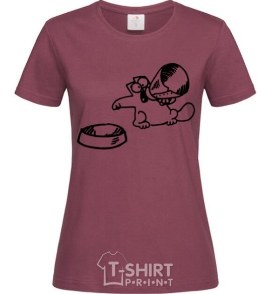 Women's T-shirt Hungry burgundy фото