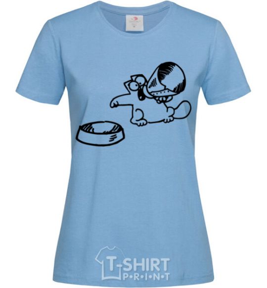 Women's T-shirt Hungry sky-blue фото