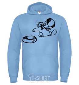 Men`s hoodie Hungry sky-blue фото
