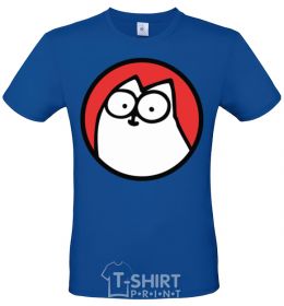 Men's T-Shirt Cat portret royal-blue фото