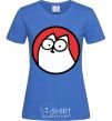 Women's T-shirt Cat portret royal-blue фото