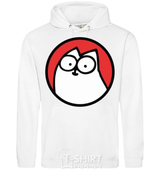 Men`s hoodie Cat portret White фото