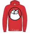 Men`s hoodie Cat portret bright-red фото