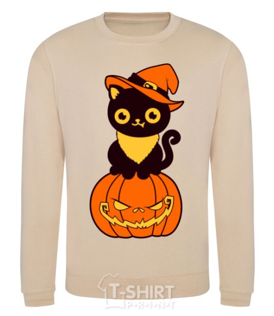 Sweatshirt halloween cat sand фото