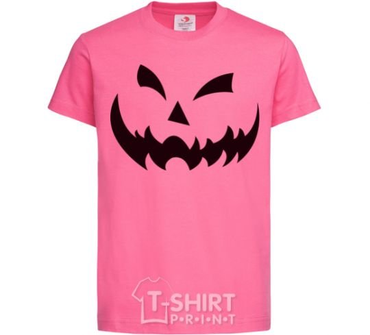 Детская футболка halloween smile Ярко-розовый фото