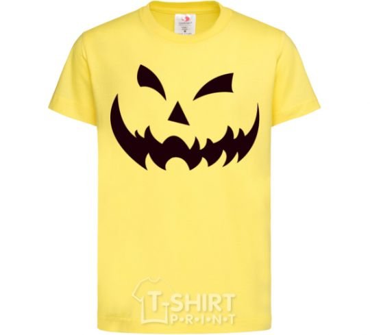 Kids T-shirt halloween smile cornsilk фото