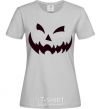 Women's T-shirt halloween smile grey фото