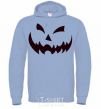 Men`s hoodie halloween smile sky-blue фото