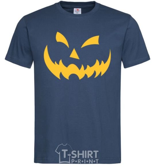 Men's T-Shirt halloween smile navy-blue фото
