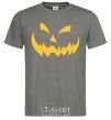 Men's T-Shirt halloween smile dark-grey фото