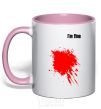 Mug with a colored handle i'm fine light-pink фото