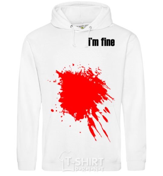 Men`s hoodie i'm fine White фото