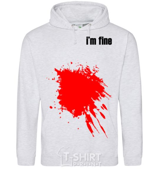 Men`s hoodie i'm fine sport-grey фото