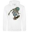 Men`s hoodie Skateboard skeleton White фото