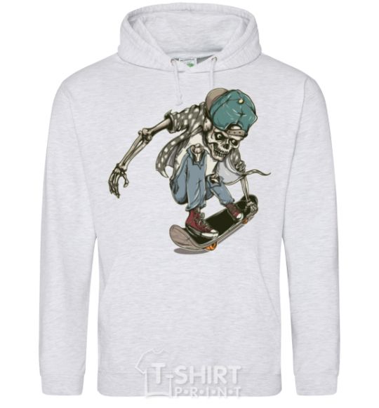 Men`s hoodie Skateboard skeleton sport-grey фото