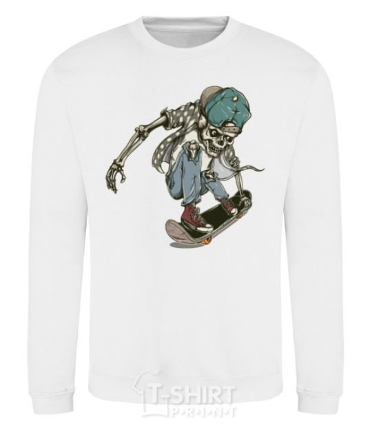 Sweatshirt Skateboard skeleton White фото