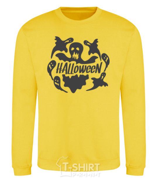 Sweatshirt Halloween ghosts yellow фото