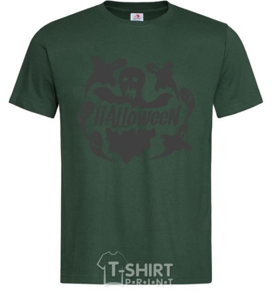 Мужская футболка Halloween ghosts Темно-зеленый фото