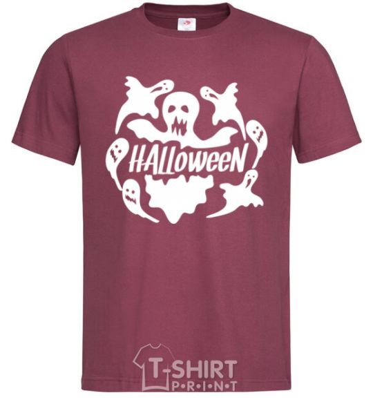 Мужская футболка Halloween ghosts Бордовый фото