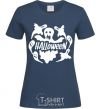 Women's T-shirt Halloween ghosts navy-blue фото