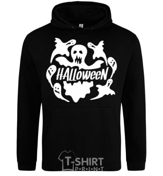 Men`s hoodie Halloween ghosts black фото