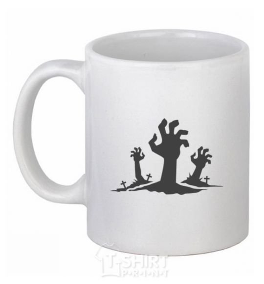 Ceramic mug Horrible hands White фото