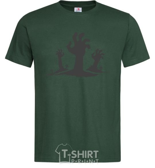 Мужская футболка Horrible hands Темно-зеленый фото
