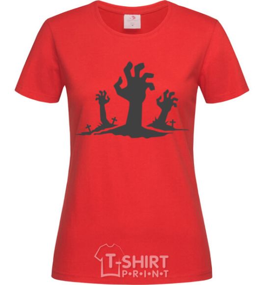 Women's T-shirt Horrible hands red фото