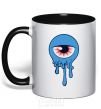 Mug with a colored handle Horrible eye black фото