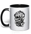 Mug with a colored handle zombie black фото