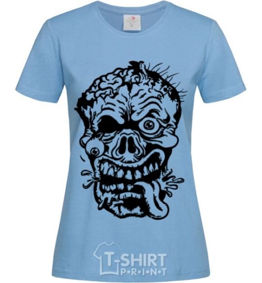 Women's T-shirt zombie sky-blue фото