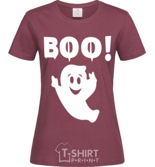 Women's T-shirt boo burgundy фото
