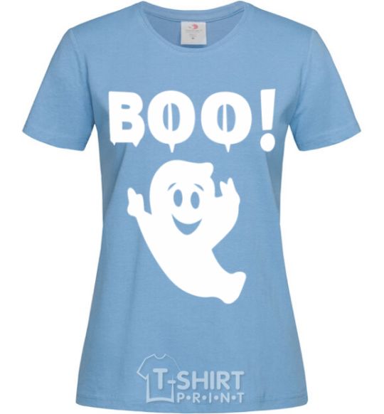 Women's T-shirt boo sky-blue фото