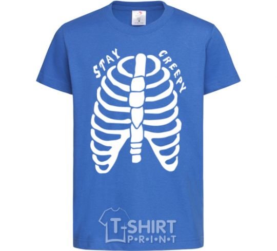 Kids T-shirt stay creepy royal-blue фото