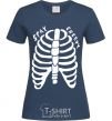 Women's T-shirt stay creepy navy-blue фото