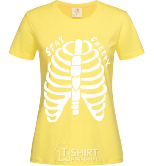 Women's T-shirt stay creepy cornsilk фото