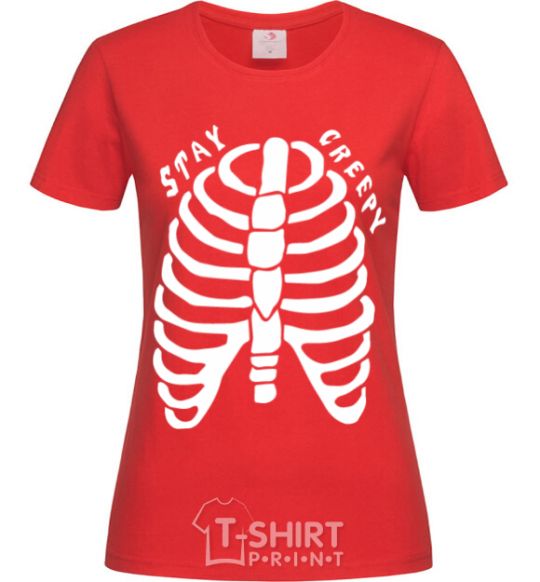 Women's T-shirt stay creepy red фото