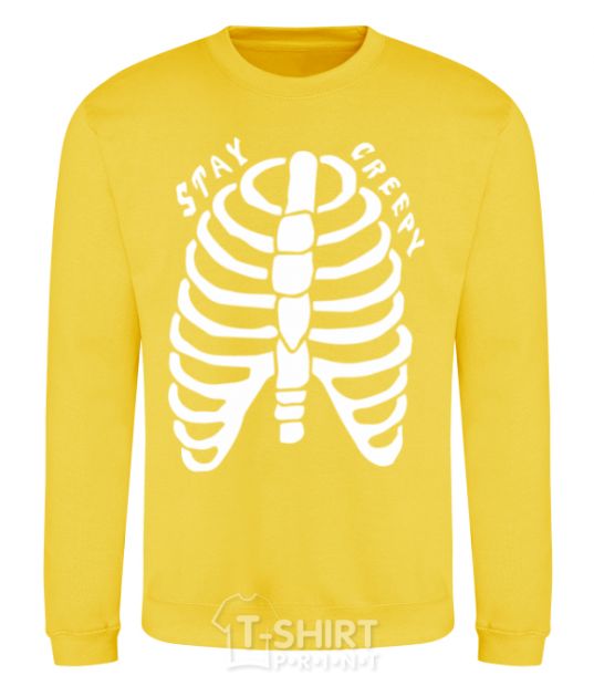 Sweatshirt stay creepy yellow фото