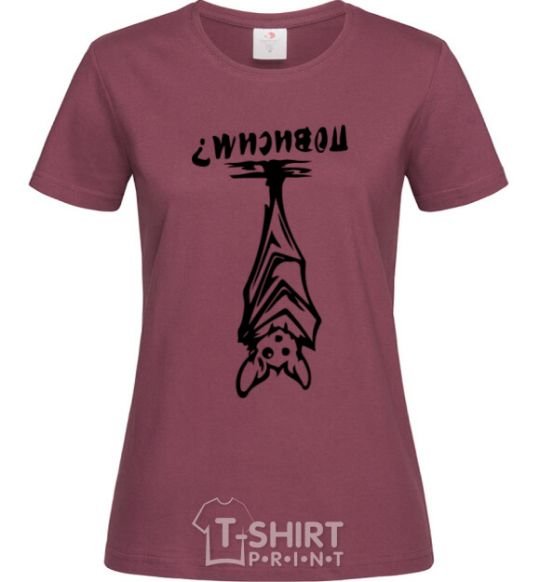 Women's T-shirt Let's hang out burgundy фото