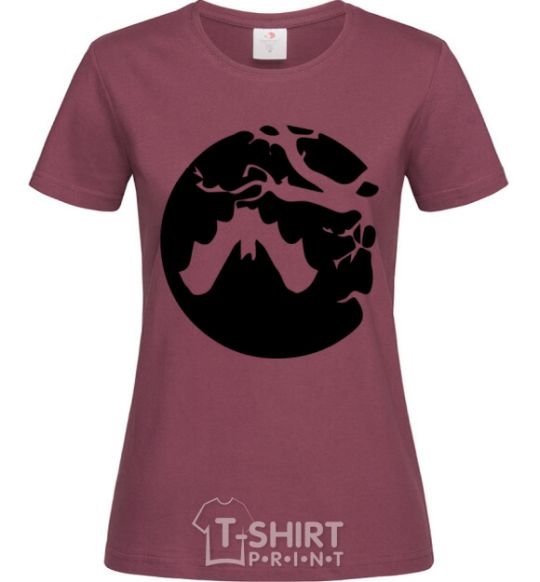 Women's T-shirt Bat burgundy фото