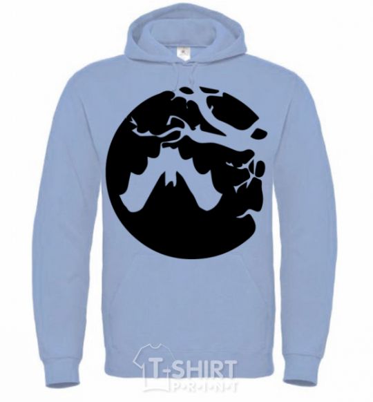 Men`s hoodie Bat sky-blue фото