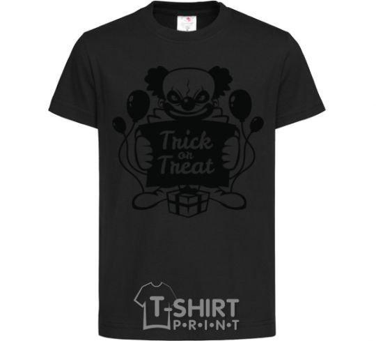 Kids T-shirt Cloun trick or treat black фото