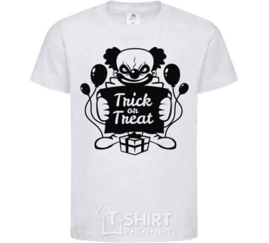 Kids T-shirt Cloun trick or treat White фото