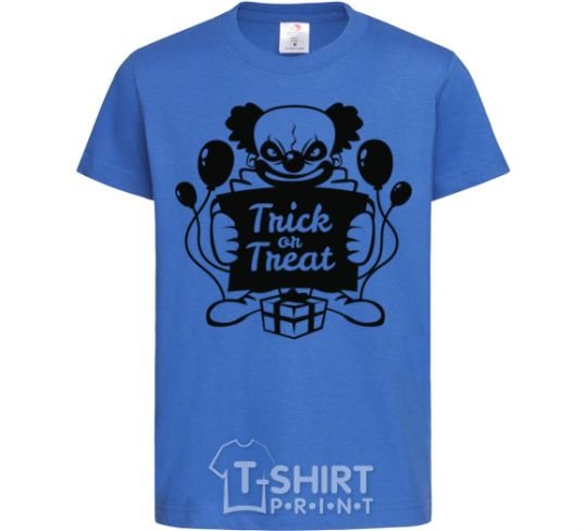 Kids T-shirt Cloun trick or treat royal-blue фото