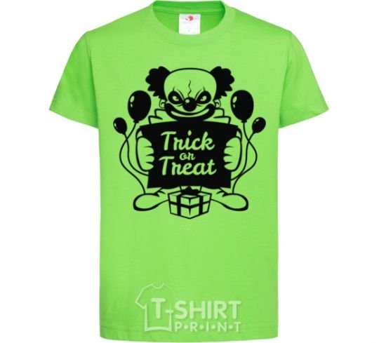 Kids T-shirt Cloun trick or treat orchid-green фото