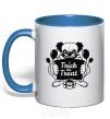 Mug with a colored handle Cloun trick or treat royal-blue фото